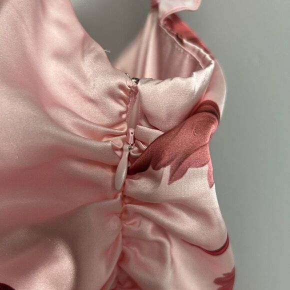 BHLDN Callie Sleeveless Ruched Floral Charmeuse Midi Dress - Picture 9 of 13